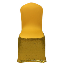 Fancy Bankett Gold Pailla Stuhl Cover für Hochzeit, Stuhlabdeckung der Fabrik in China Spandex
